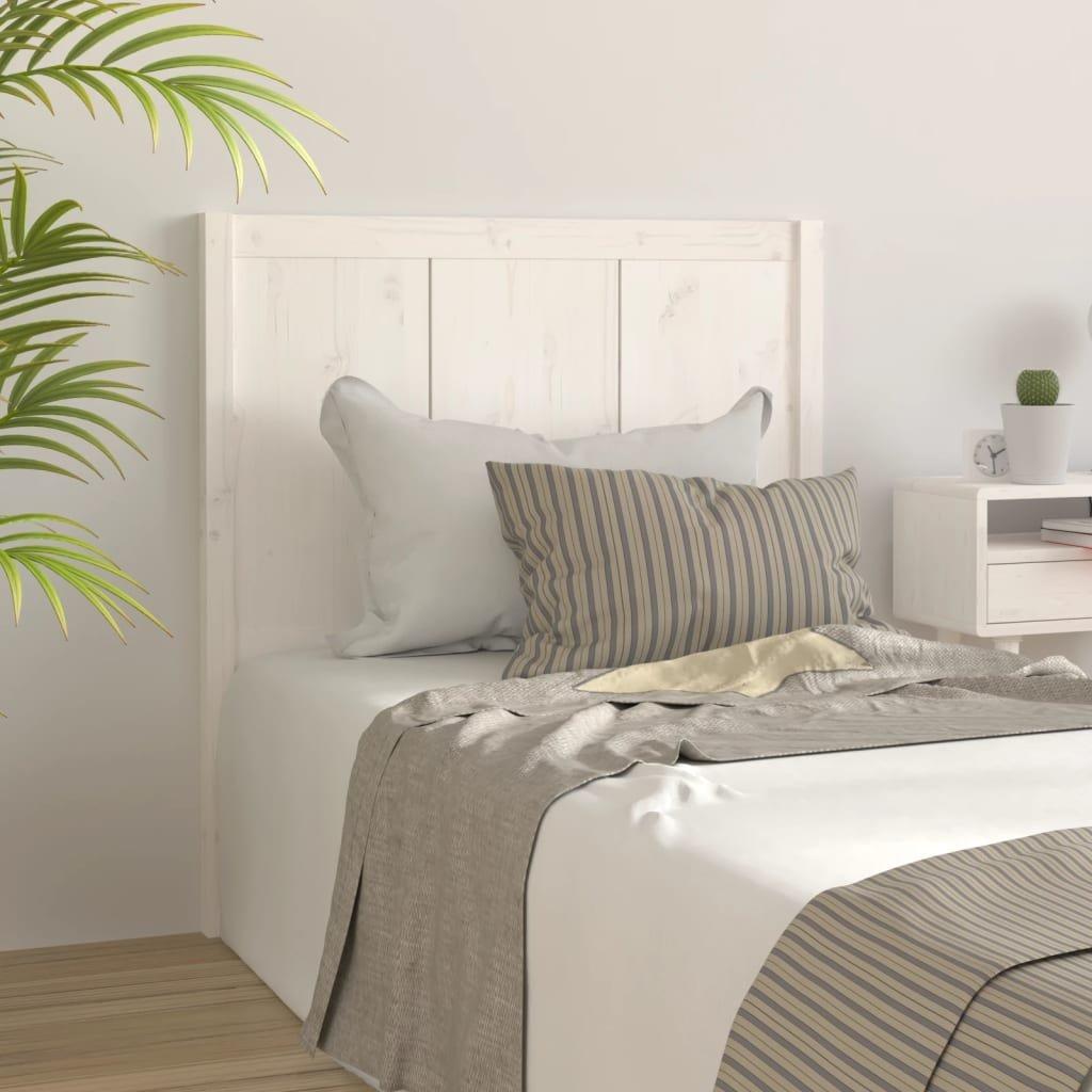 Bed Headboard White 105.5x4x100 cm Solid Pine Wood
