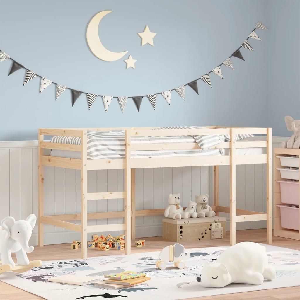 Kids' Loft Bed with Ladder 80x200 cm Solid Wood Pine