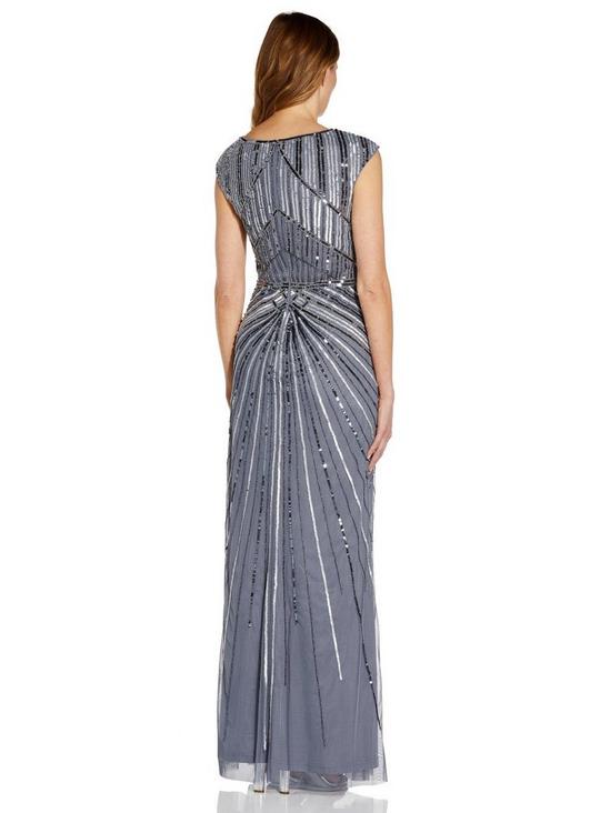 Adrianna Papell Bead Mesh Gown 3