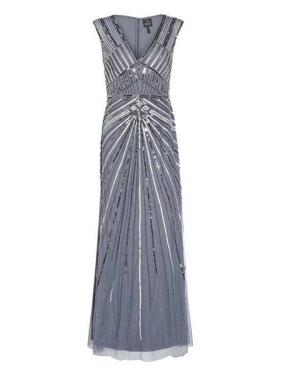 Adrianna Papell Bead Mesh Gown 5