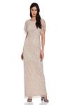 Adrianna Papell Beaded Flutter Sleeve Gown thumbnail 1