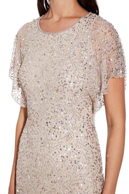Adrianna Papell Beaded Flutter Sleeve Gown 2