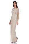 Adrianna Papell Beaded Flutter Sleeve Gown thumbnail 4