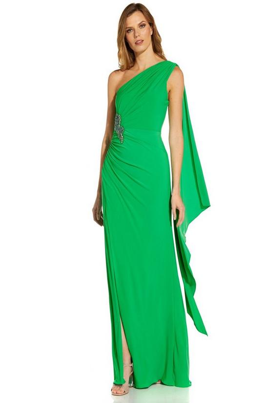 Adrianna Papell One Shoulder Jersey Gown 1