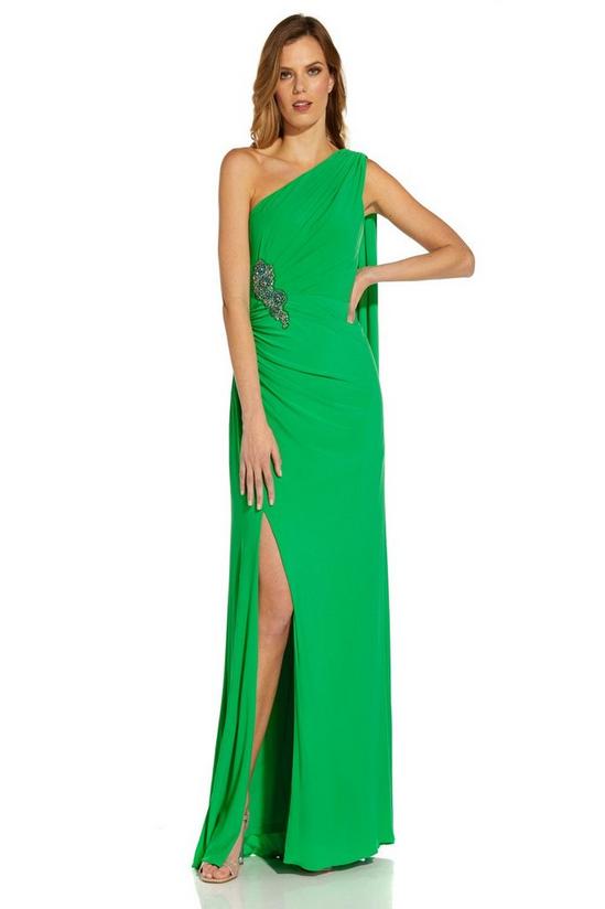 Adrianna Papell One Shoulder Jersey Gown 4