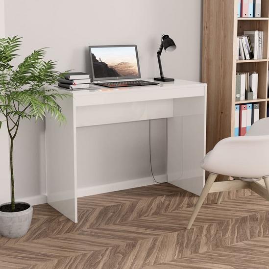 Berkfield Home Desk High Gloss White 90x40x72 cm Engineered Wood 1