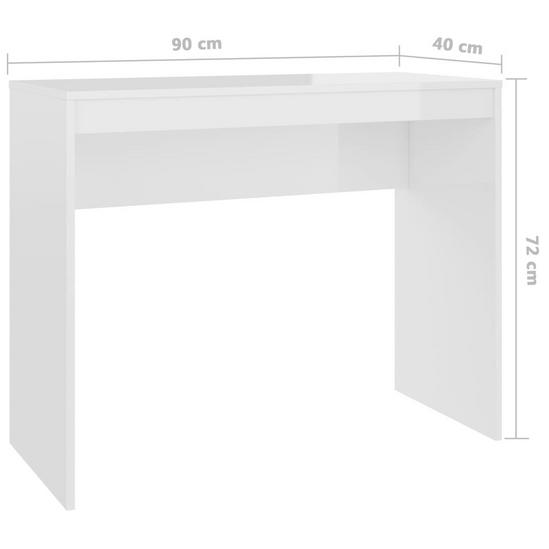 Berkfield Home Desk High Gloss White 90x40x72 cm Engineered Wood 6