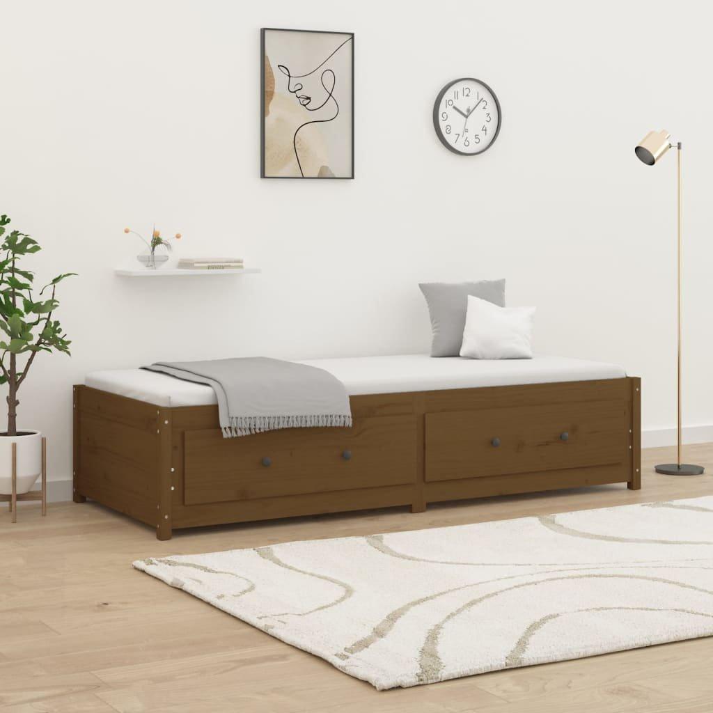 Day Bed Honey Brown 75x190 cm Small Single Solid Wood Pine