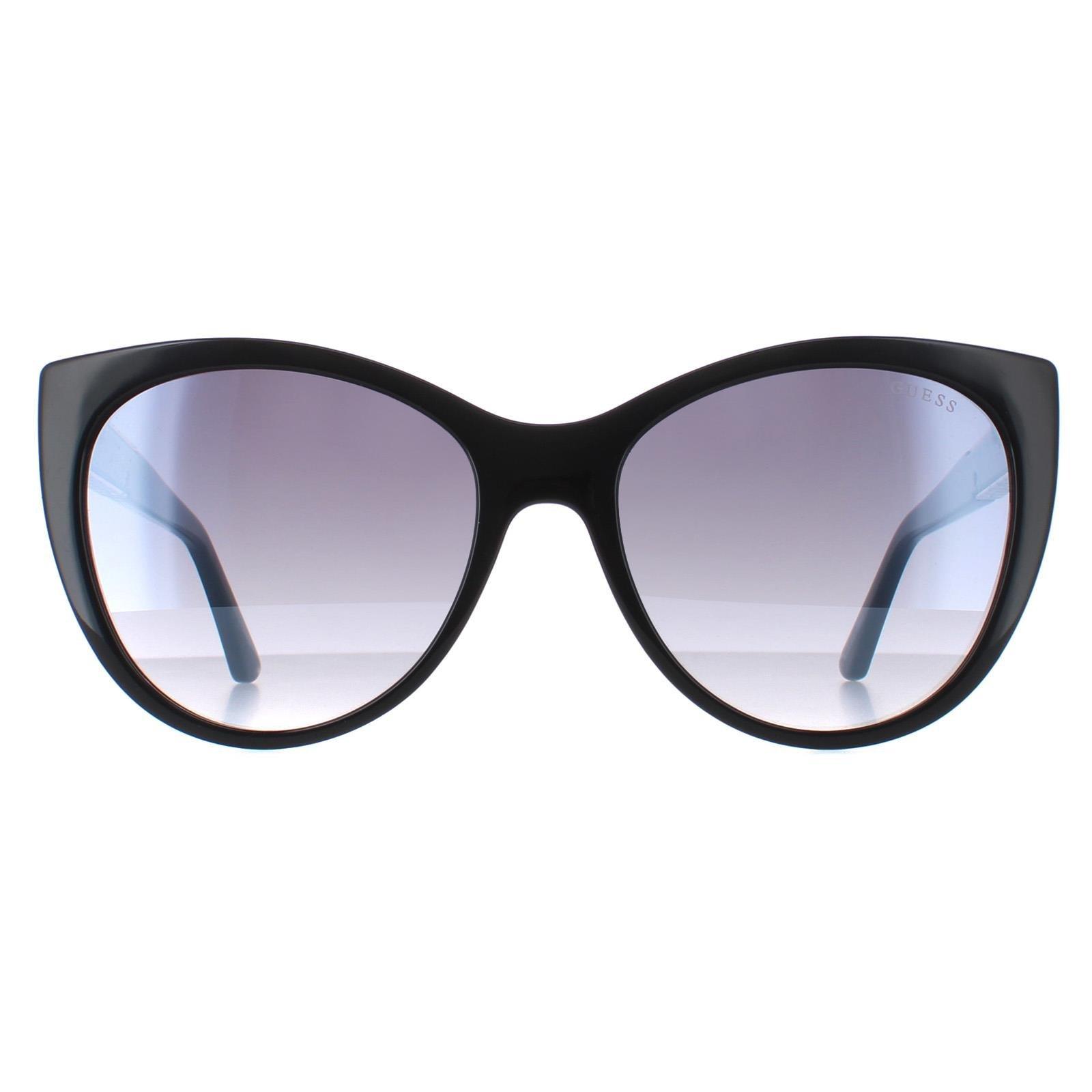 Sunglasses | Cat Eye Shiny Black Smoke Gradient GF6069 | Guess