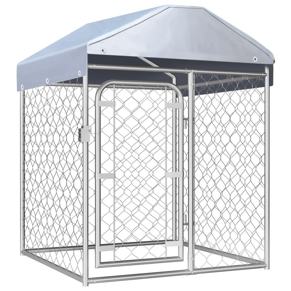Outdoor Dog Kennel with Roof 100x100x125 cm