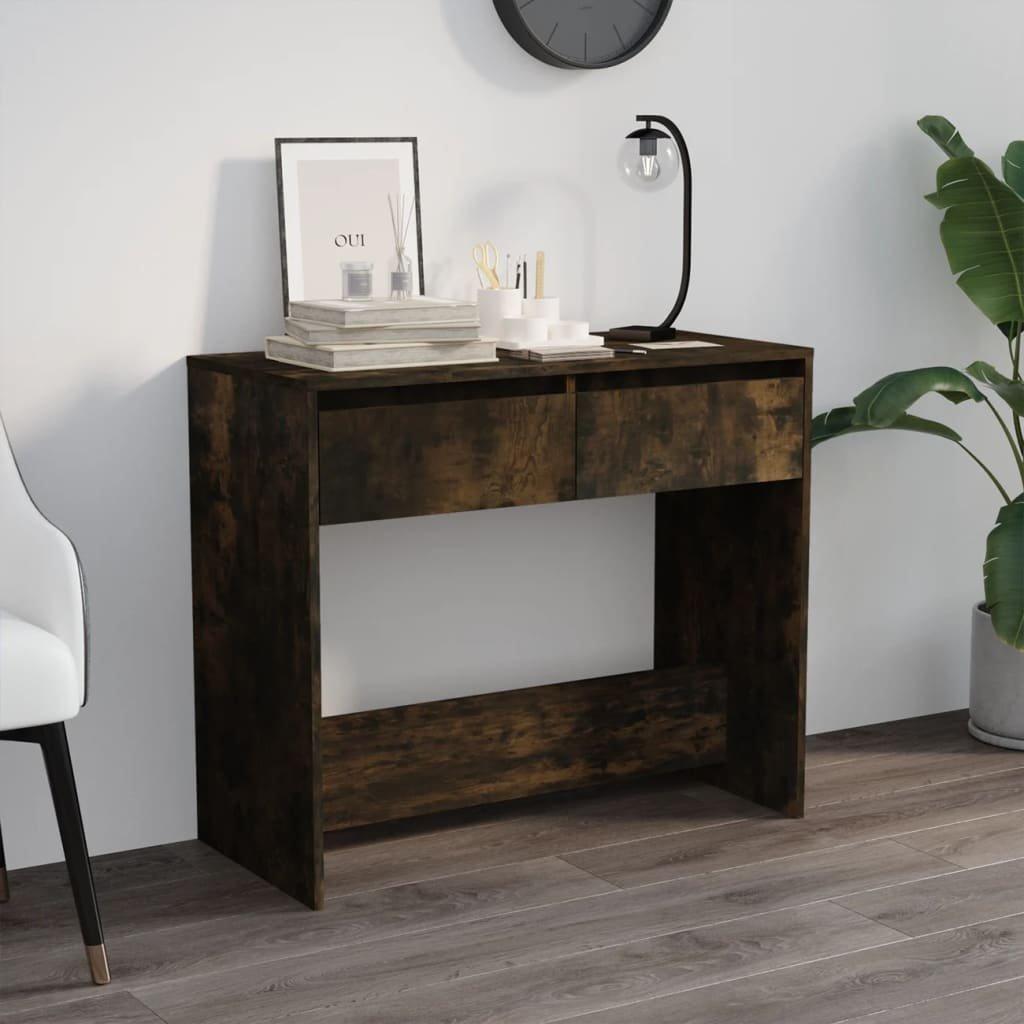 Console Table Smoked Oak 89x41x76.5 cm Engineered Wood