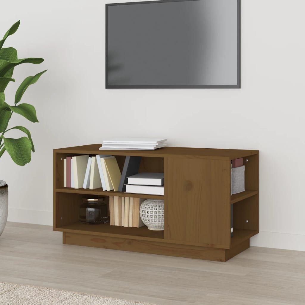 TV Cabinet Honey Brown 80x35x40.5 cm Solid Wood Pine