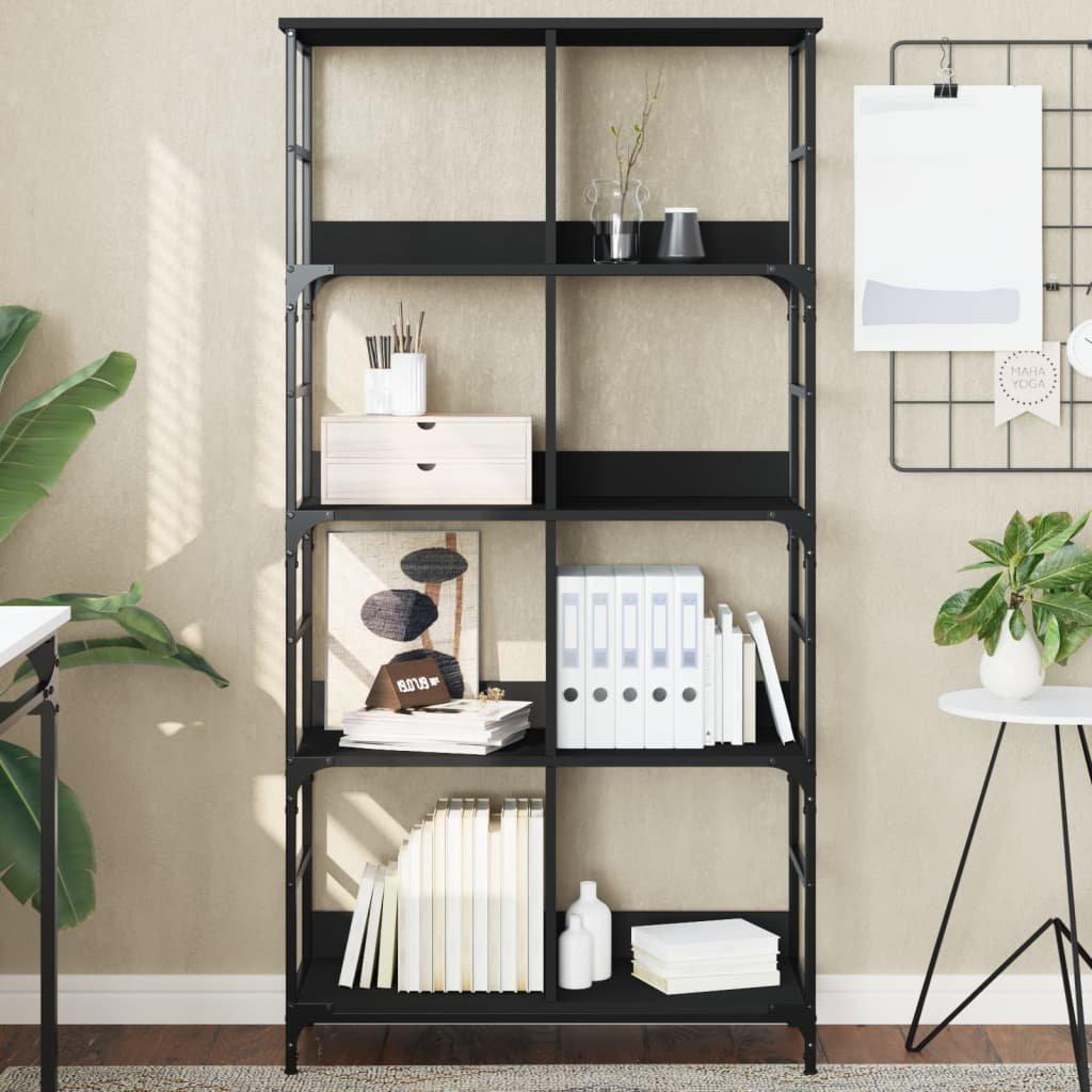 Bookshelf Black 78.5x33x153 cm Engineered Wood