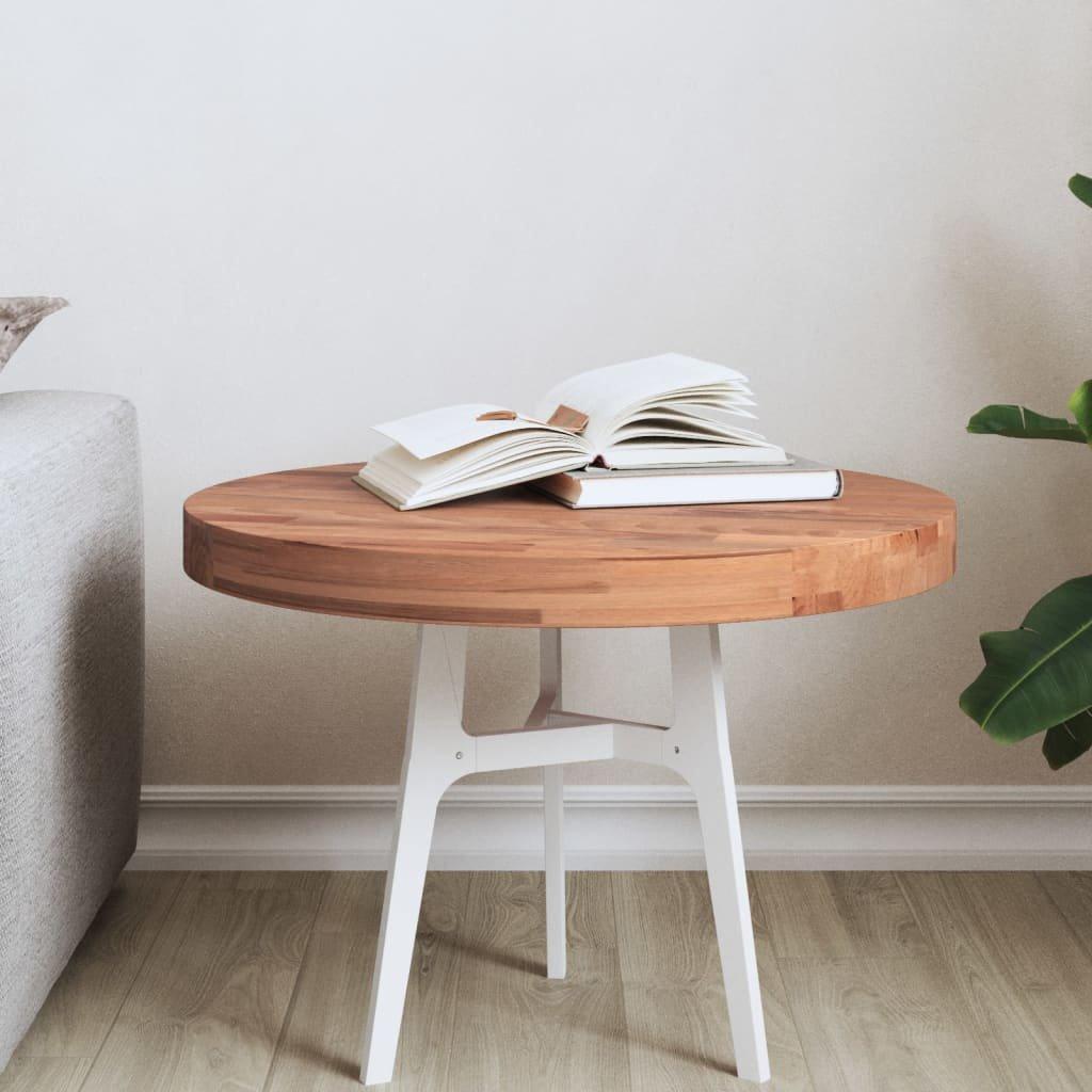 Table Top A~50x4 cm Round Solid Wood Beech