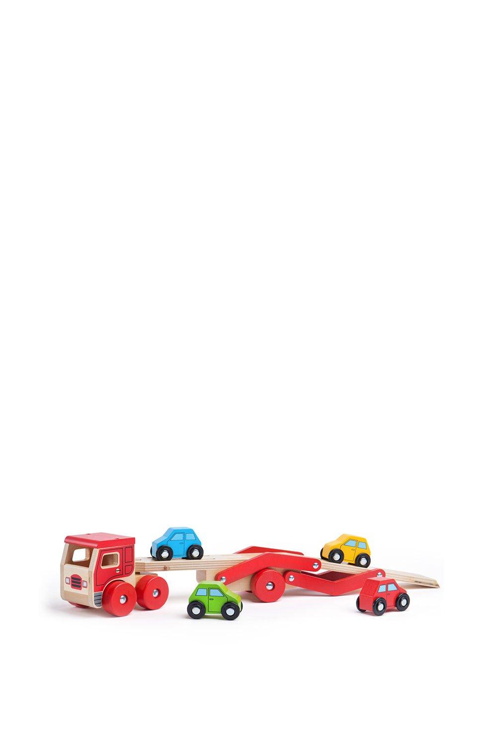 Bigjigs Toys Transporter Lorry Toy|red