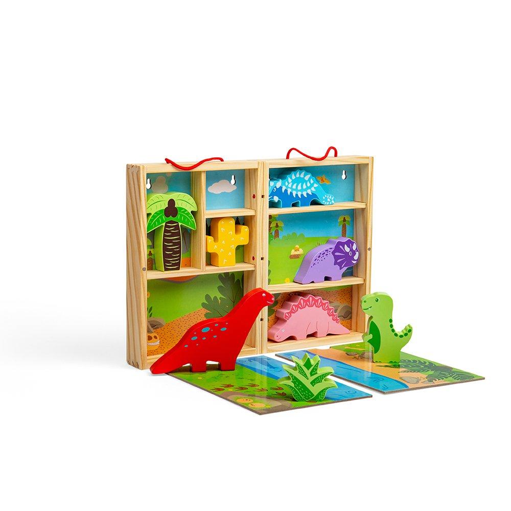 Wooden Dinosaur Animal Play Box