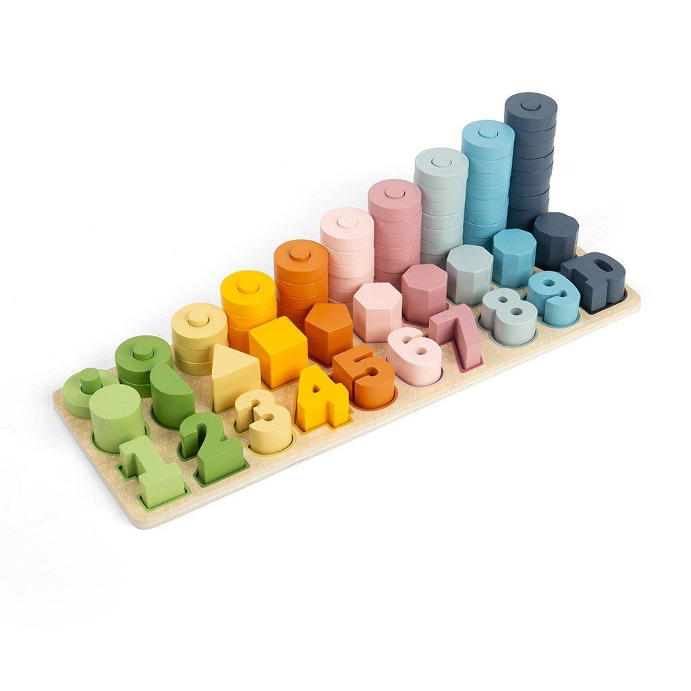 Wooden 1-10 Counting Board, 78 Play Pieces