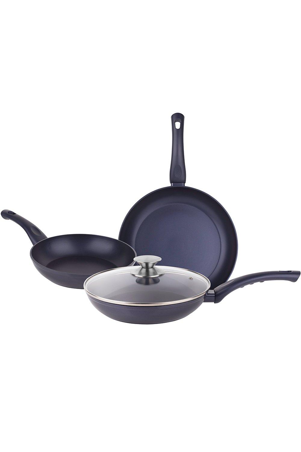 Ocean Non-stick Forged Aluminium Induction Frying Pan Set of 3 Black