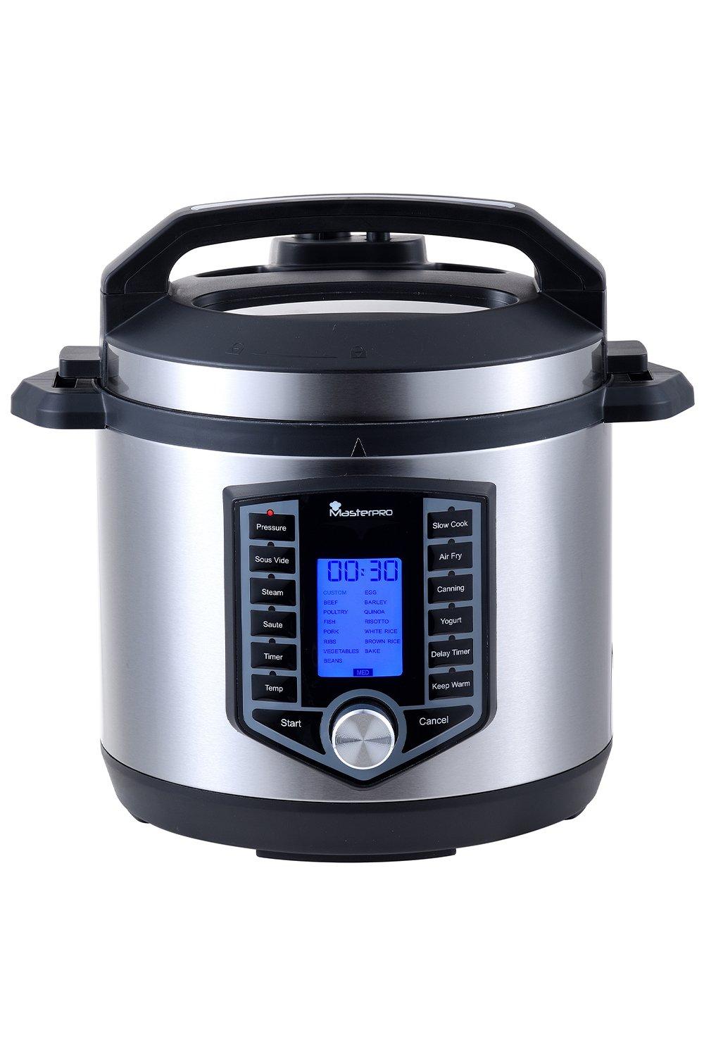 Stainless Steel 12-in-1 Multi-Cooker 1500W 6 Litre Black
