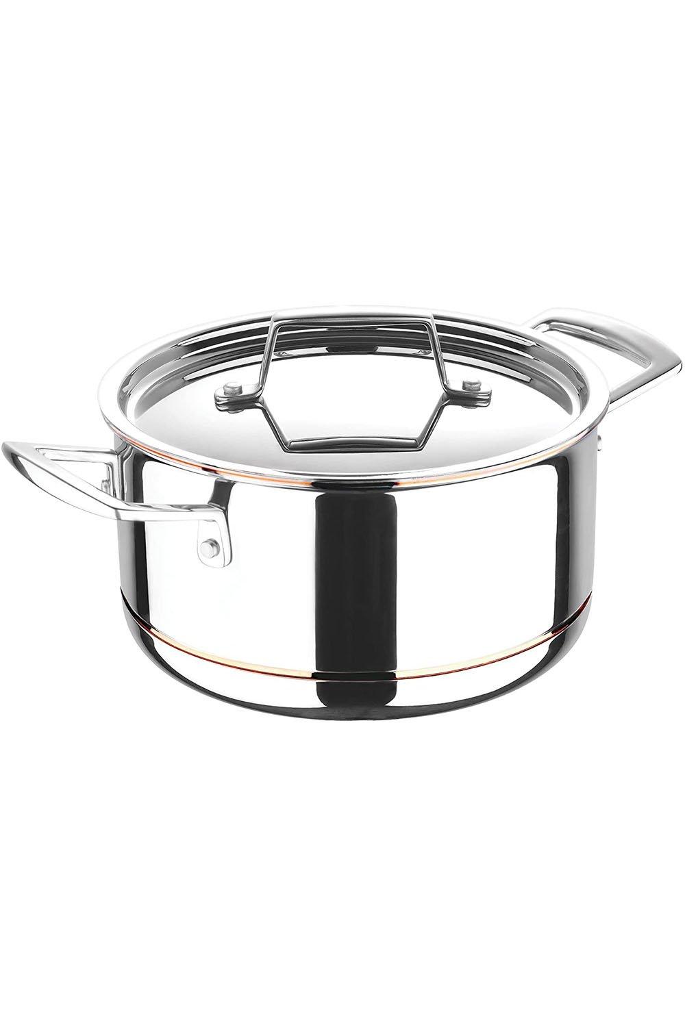 Argent 5CX Stainless Steel Stock Pot with Lid 3.3L Silver