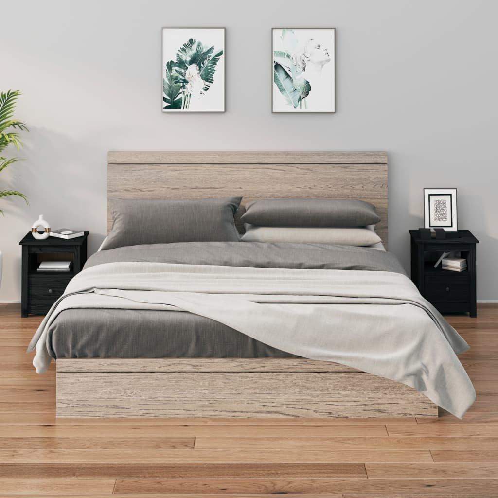 Bedside Cabinets 2 pcs Black 40x35x49 cm Solid Wood Pine