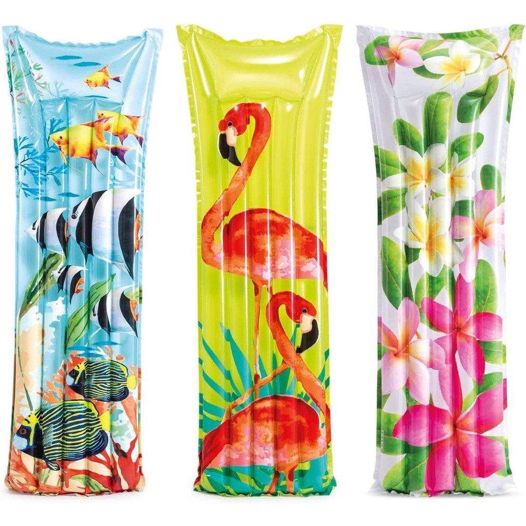 72" Wet Set Inflatable Fashion Mat (Fish, Flamingo or Flowers)