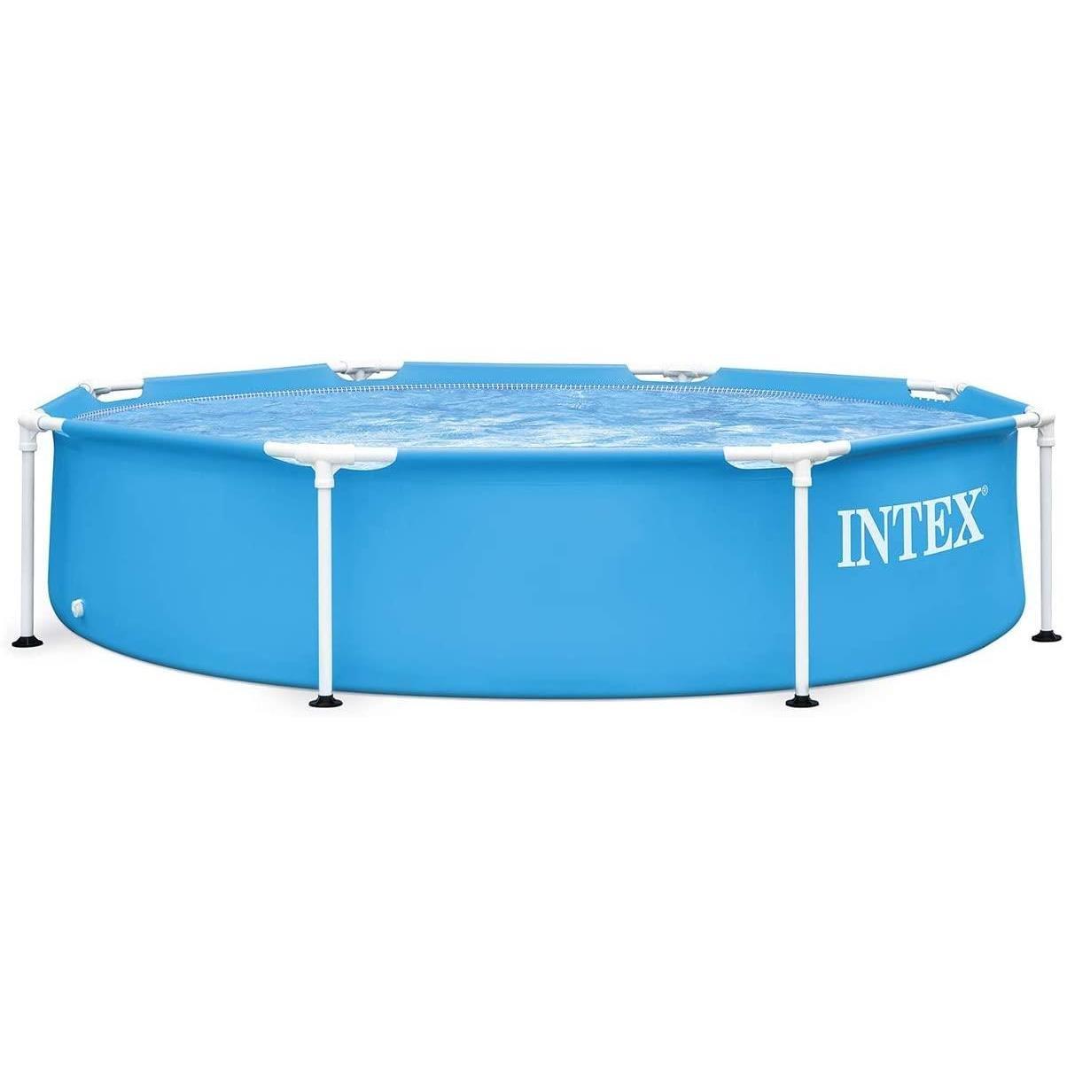 Intex 8ft Round Swimming Pool Metal Frame Garden Patio