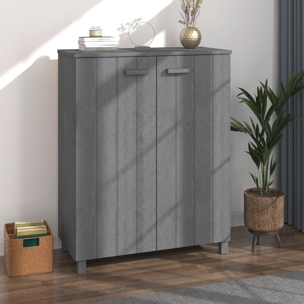 Shoe Cabinet HAMAR Dark Grey 85x40x108 cm Solid Wood Pine