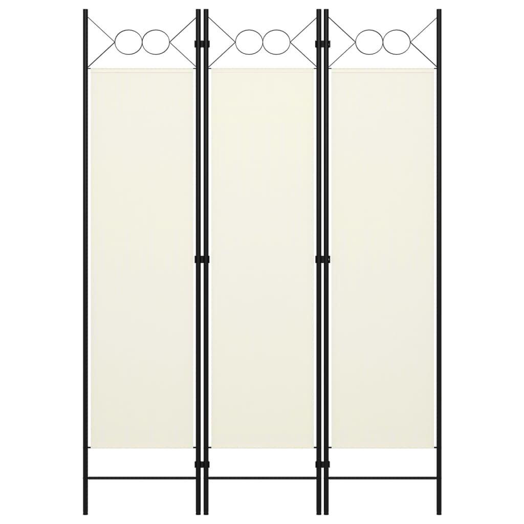 3-Panel Room Divider Cream White 120x180 cm