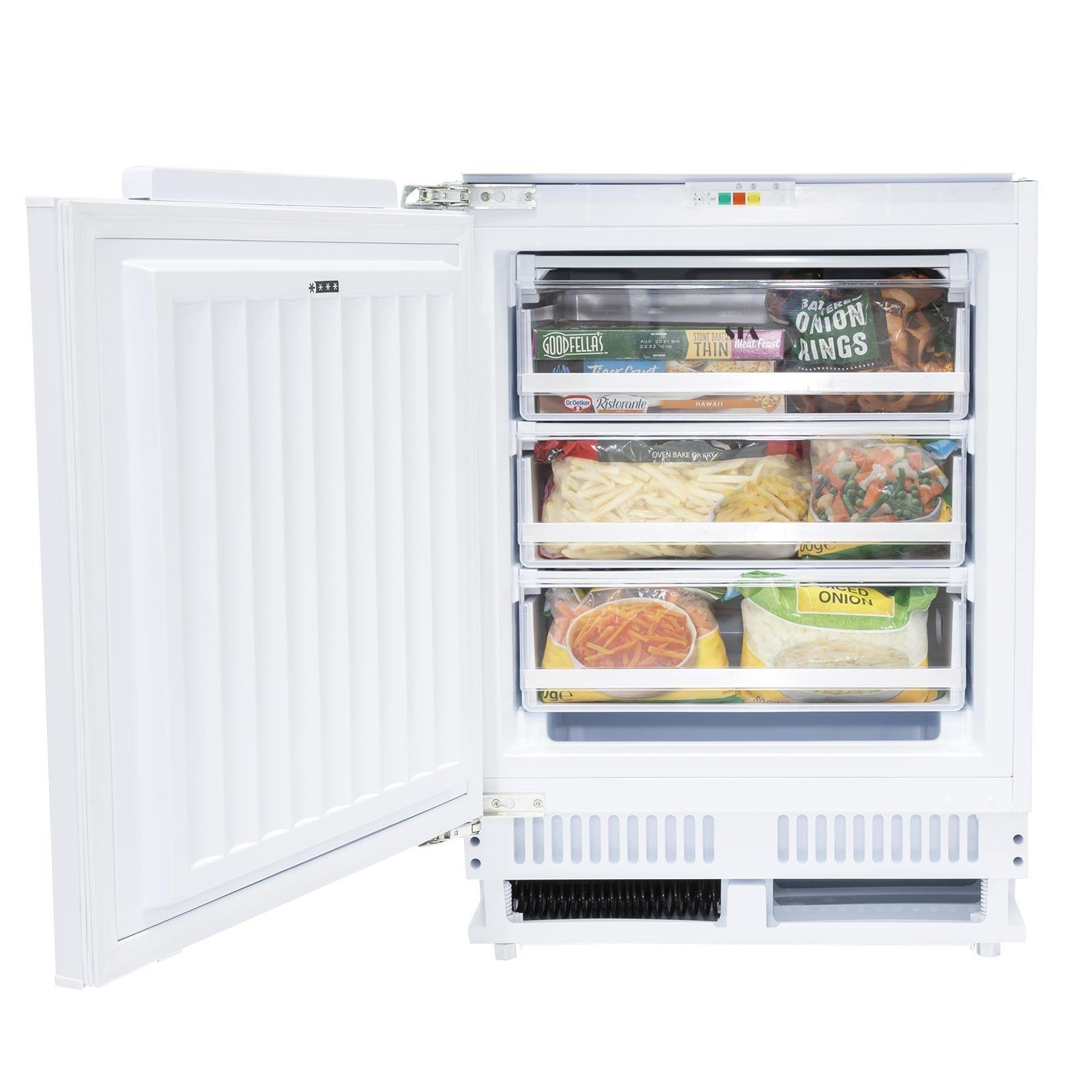 105L White Integrated Under Counter 3 Drawer Freezer, Built In- RFU103