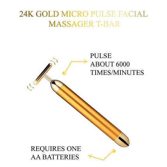 Eclat Skin London 24K Gold Micro-Pulse Facial Massager T-Bar 3