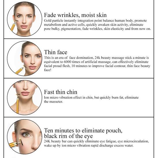 Eclat Skin London 24K Gold Micro-Pulse Facial Massager T-Bar 5