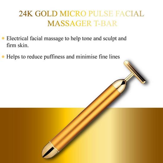 Eclat Skin London 24K Gold Micro-Pulse Facial Massager T-Bar 6