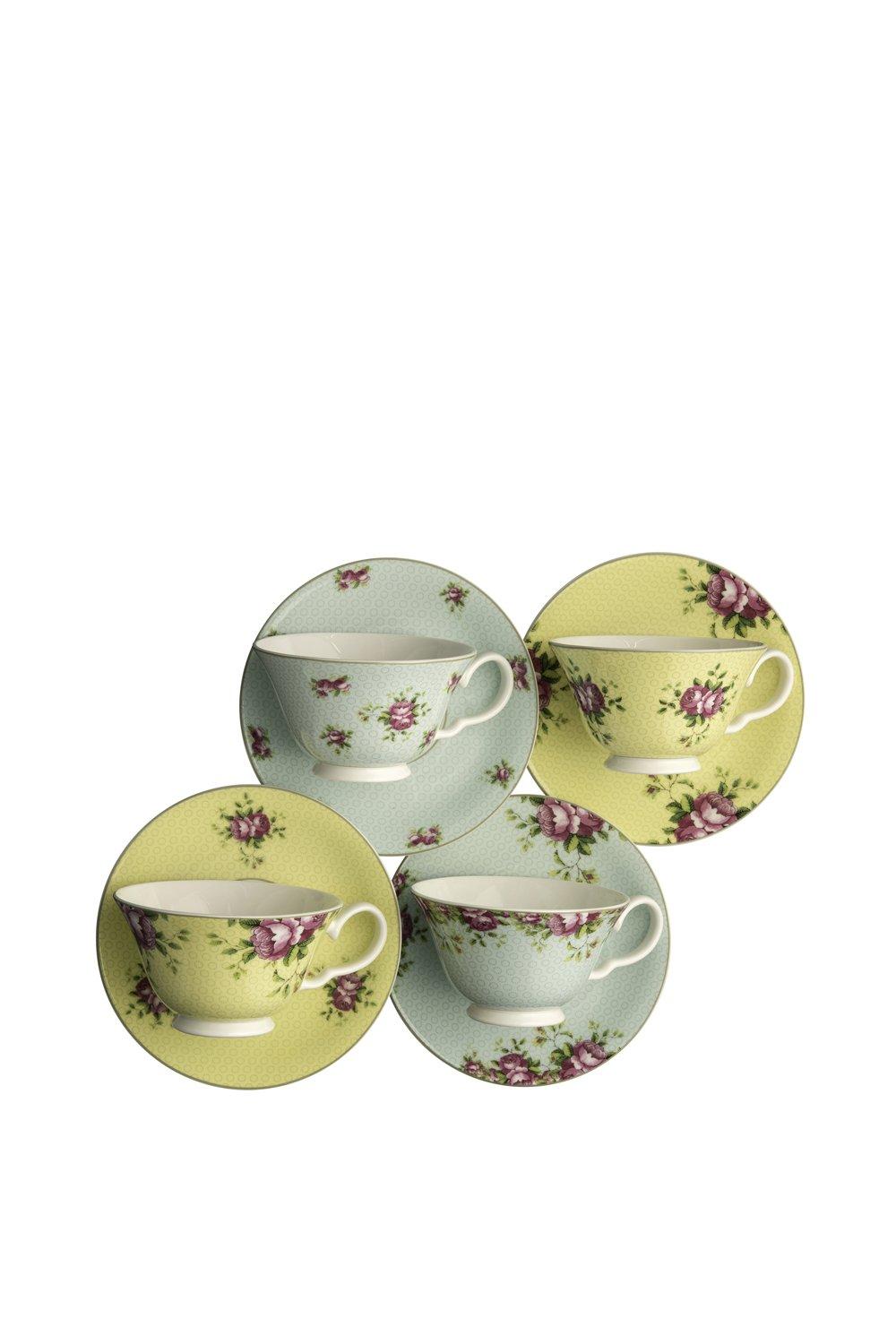 'Archive Rose' Teacups & Saucers Set