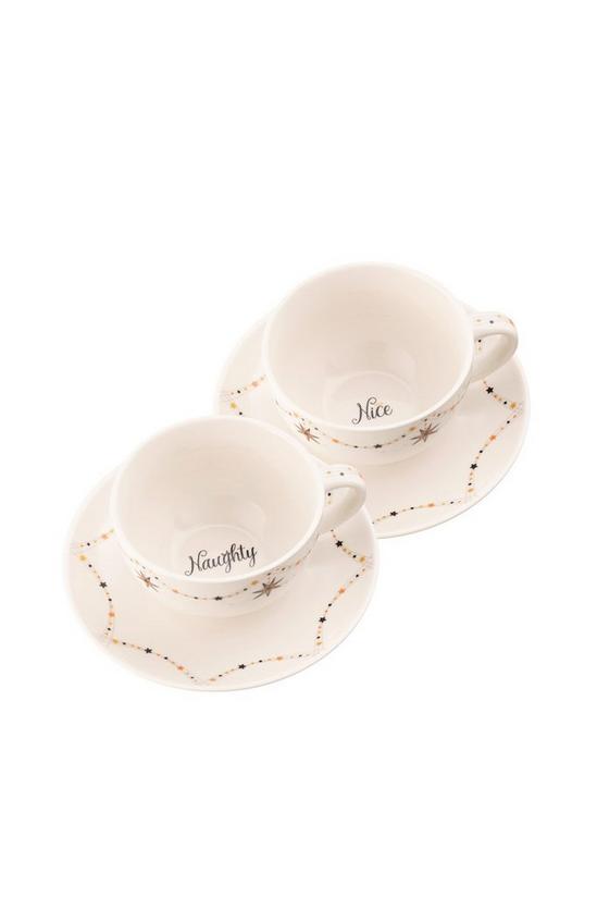 Aynsley China 'Naughty or Nice' Cappuccino Cup & Saucer Set of 2 1
