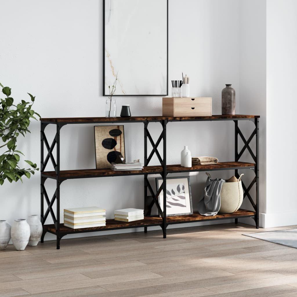 Console Table Smoked Oak 200x28x80.5 cm Engineered Wood
