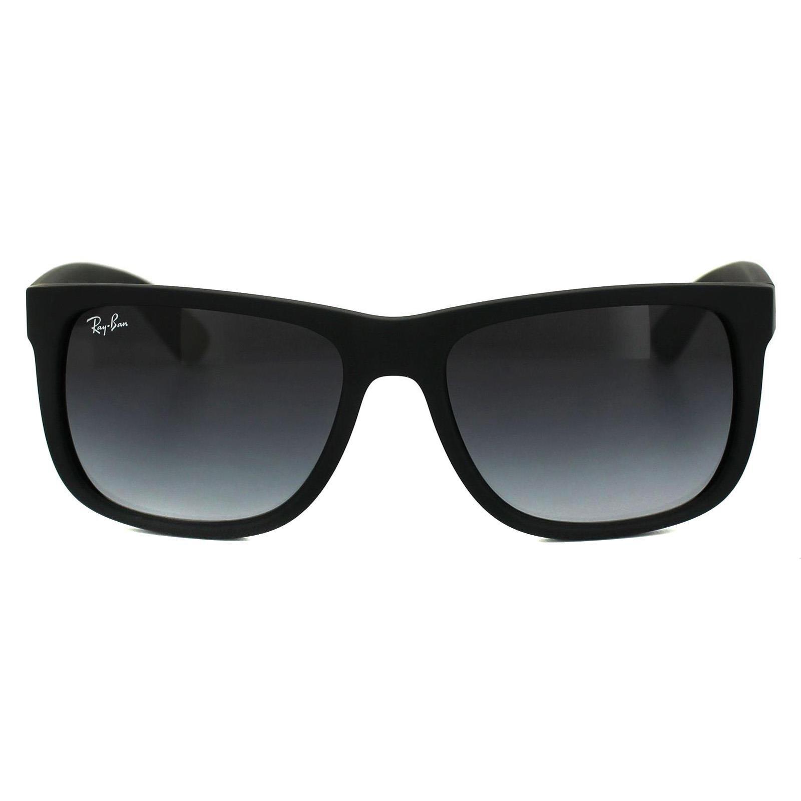 Rectangle Rubber Black Grey Gradient Sunglasses