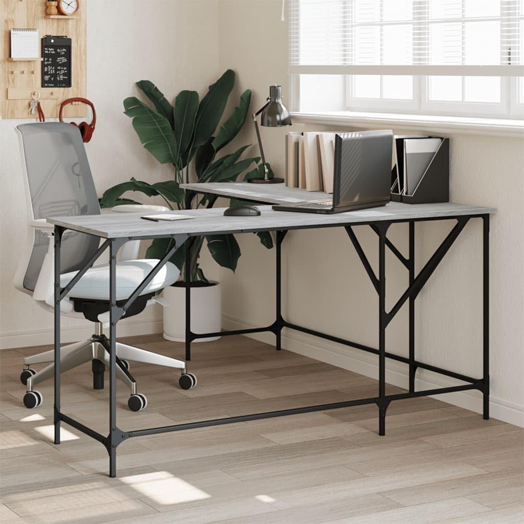 Desk Grey Sonoma 149x149x75 cm Engineered Wood