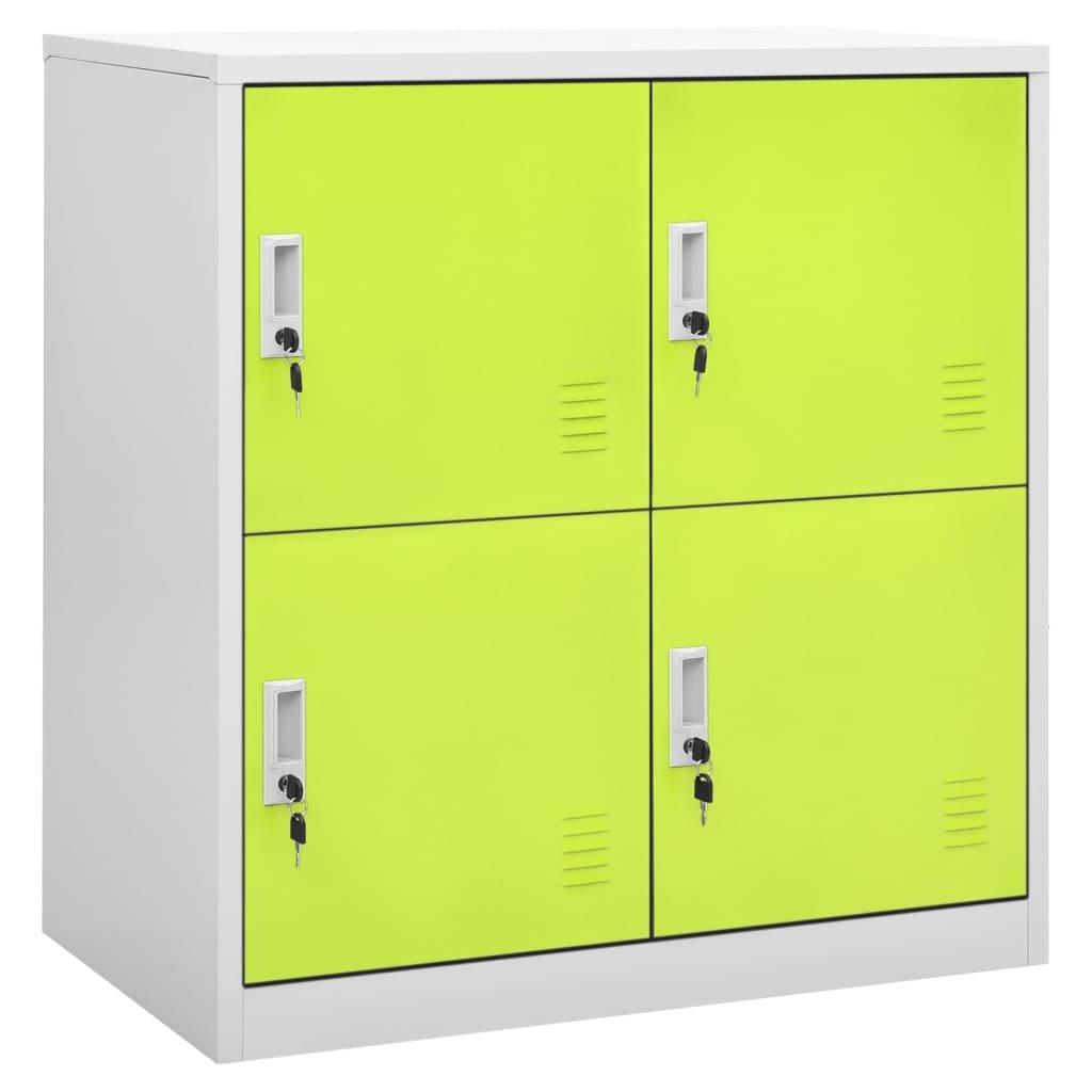 Locker Cabinet Light Grey and Green 90x45x92.5 cm Steel