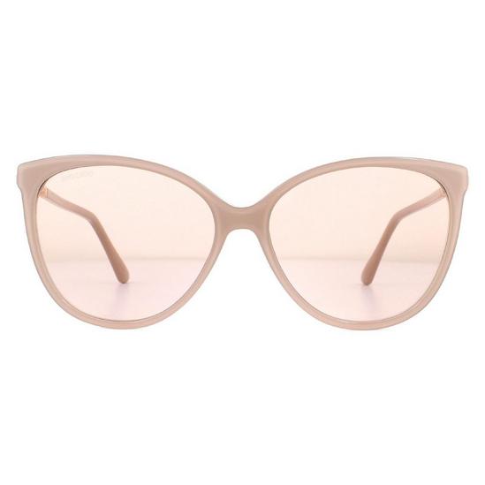 Jimmy Choo Cat Eye Nude Glitter Gold Mirror Sunglasses 1