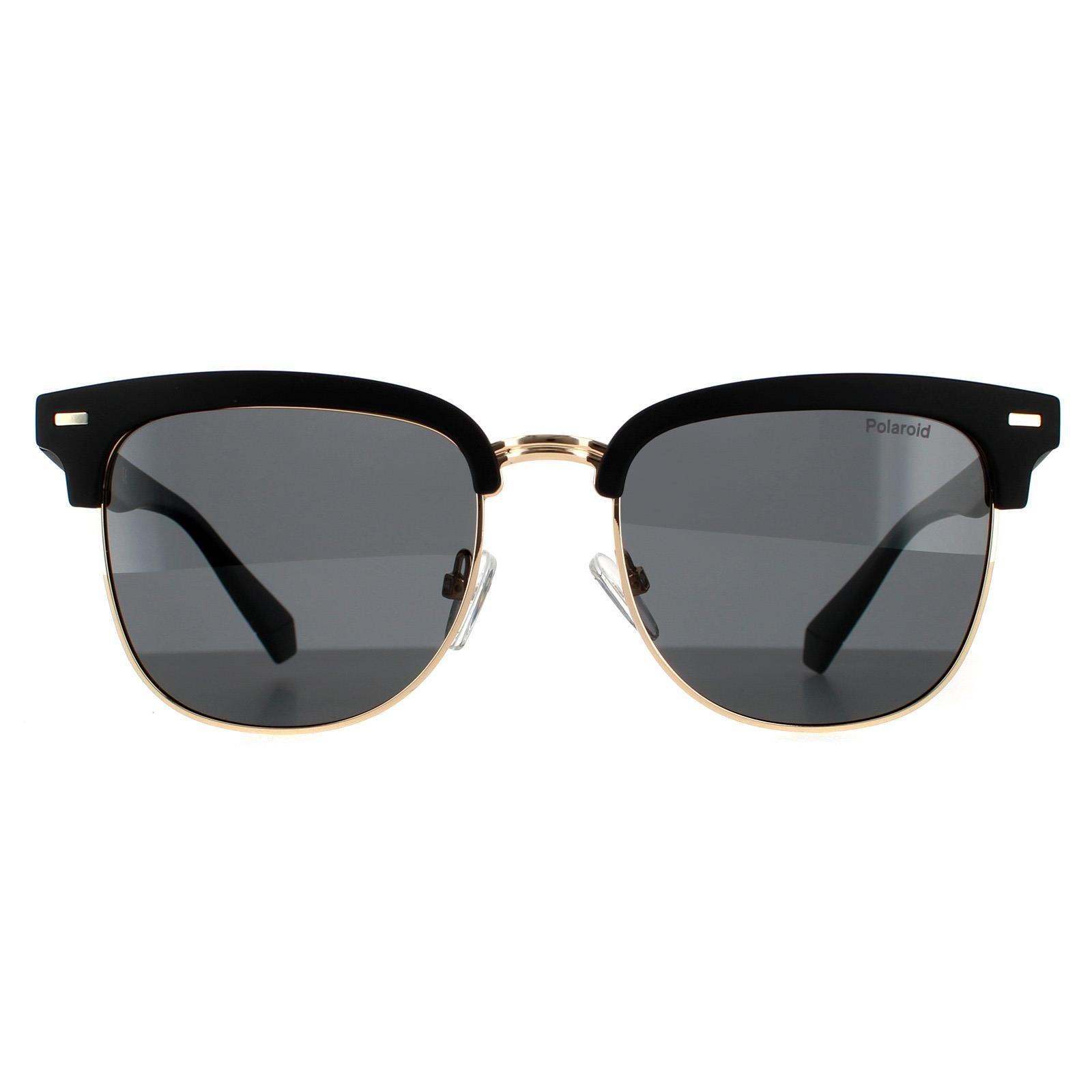 Square Matte Black Grey Polarized Sunglasses