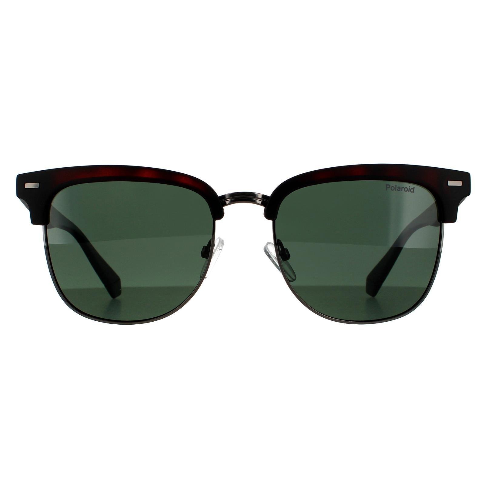 Square Matte Havana Green Polarized Sunglasses