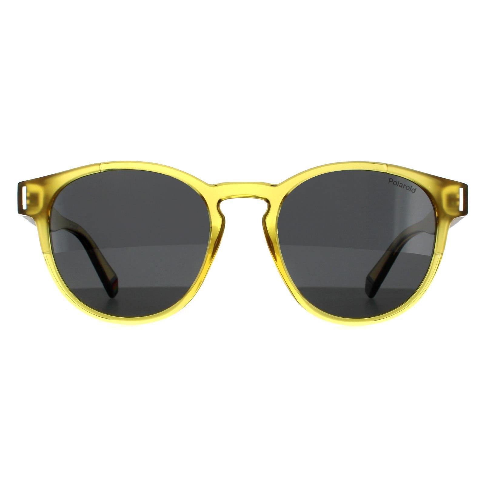 Round Yellow Grey Polarized Sunglasses