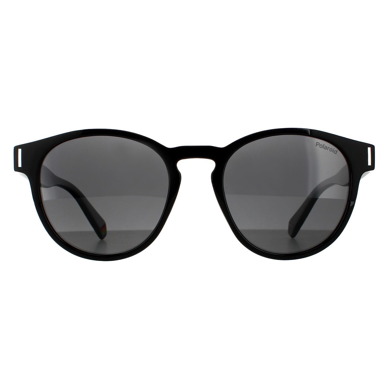 Round Black Grey Polarized Sunglasses