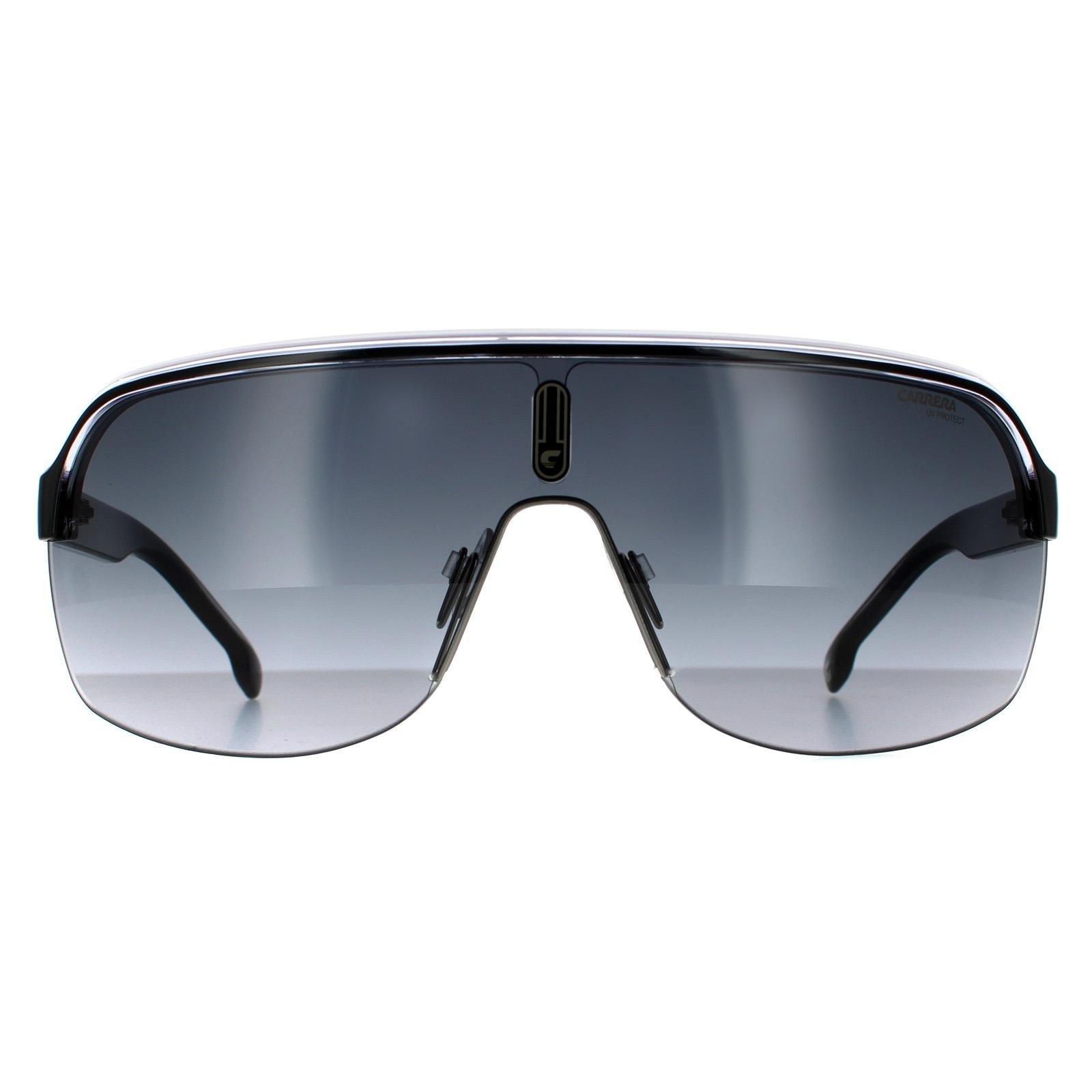 Shield Black White Dark Grey Gradient Sunglasses