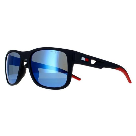 Tommy Hilfiger Wrap Matte Blue Blue Mirror Sunglasses 2