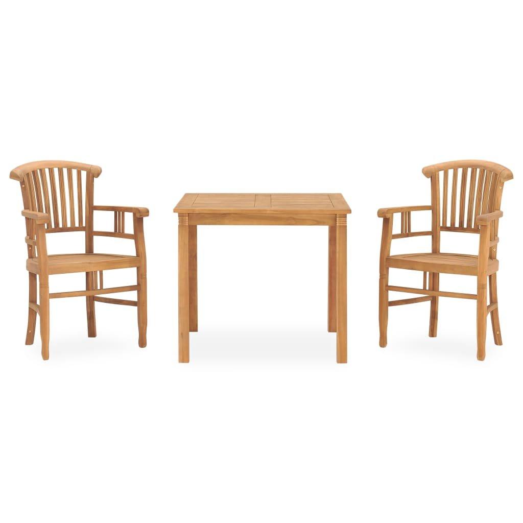 Garden Furniture 3 Piece Garden Dining Set Solid Teak Wood