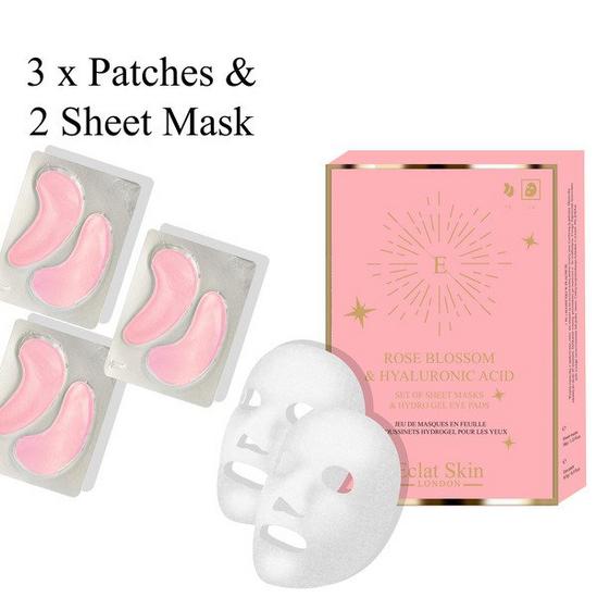 Eclat Skin London Rose Blossom & Hyaluronic acid Hydro-Gel Eye Pad & Sheet Mask 3