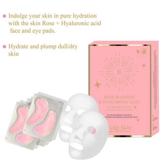Eclat Skin London Rose Blossom & Hyaluronic acid Hydro-Gel Eye Pad & Sheet Mask 5
