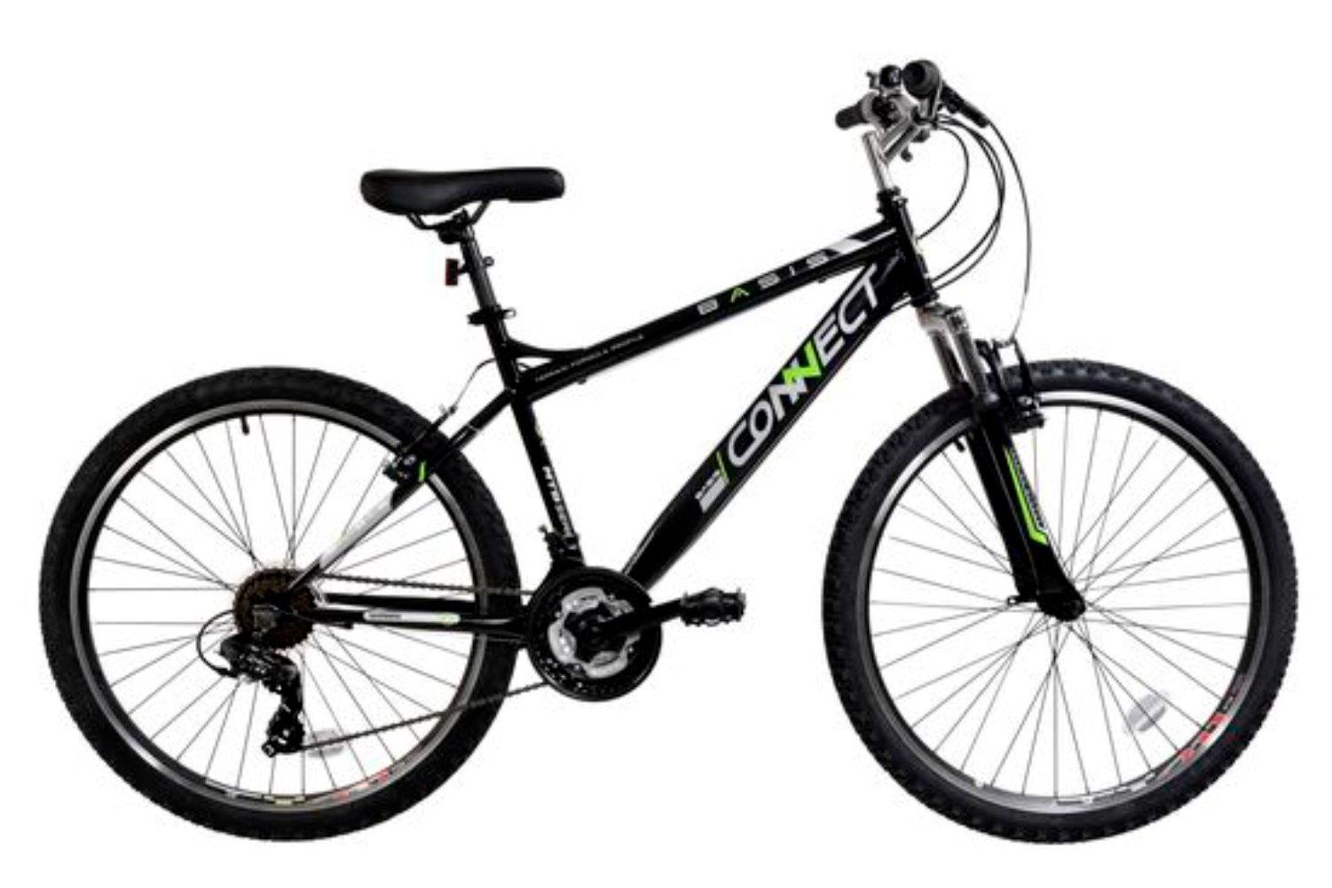 Connect Hardtail Mountain Bike, 26in Wheel - Black/Green